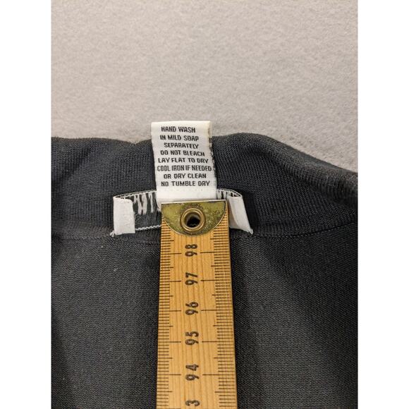 White House Black Market Shirt Womens Sleeveless‎ Zip Polo Black &White - Picture 4 of 10